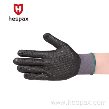 Hespax Nylon Nitrile Microfoam 3/4 Palm Coated Gloves